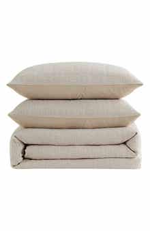 Kenneth Cole Reaction Stitched Gauze Yarn Dye Jacquard Duvet & Sham Set