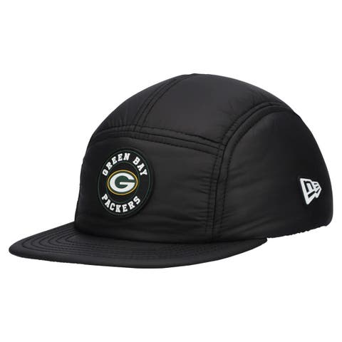 Men
s New Era  Black Green Bay Packers Quilted Camper Adjustable Hat