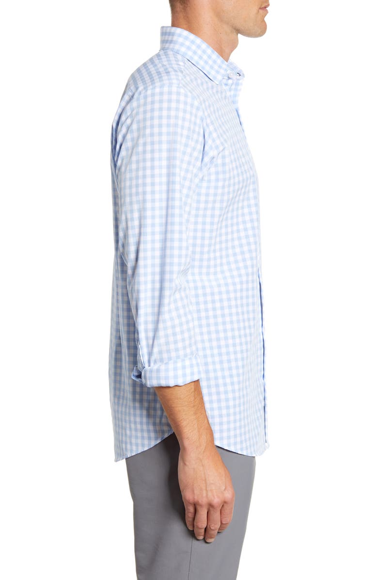 Mizzen+Main Hampton Trim Fit Gingham Performance Shirt, Alternate, color,