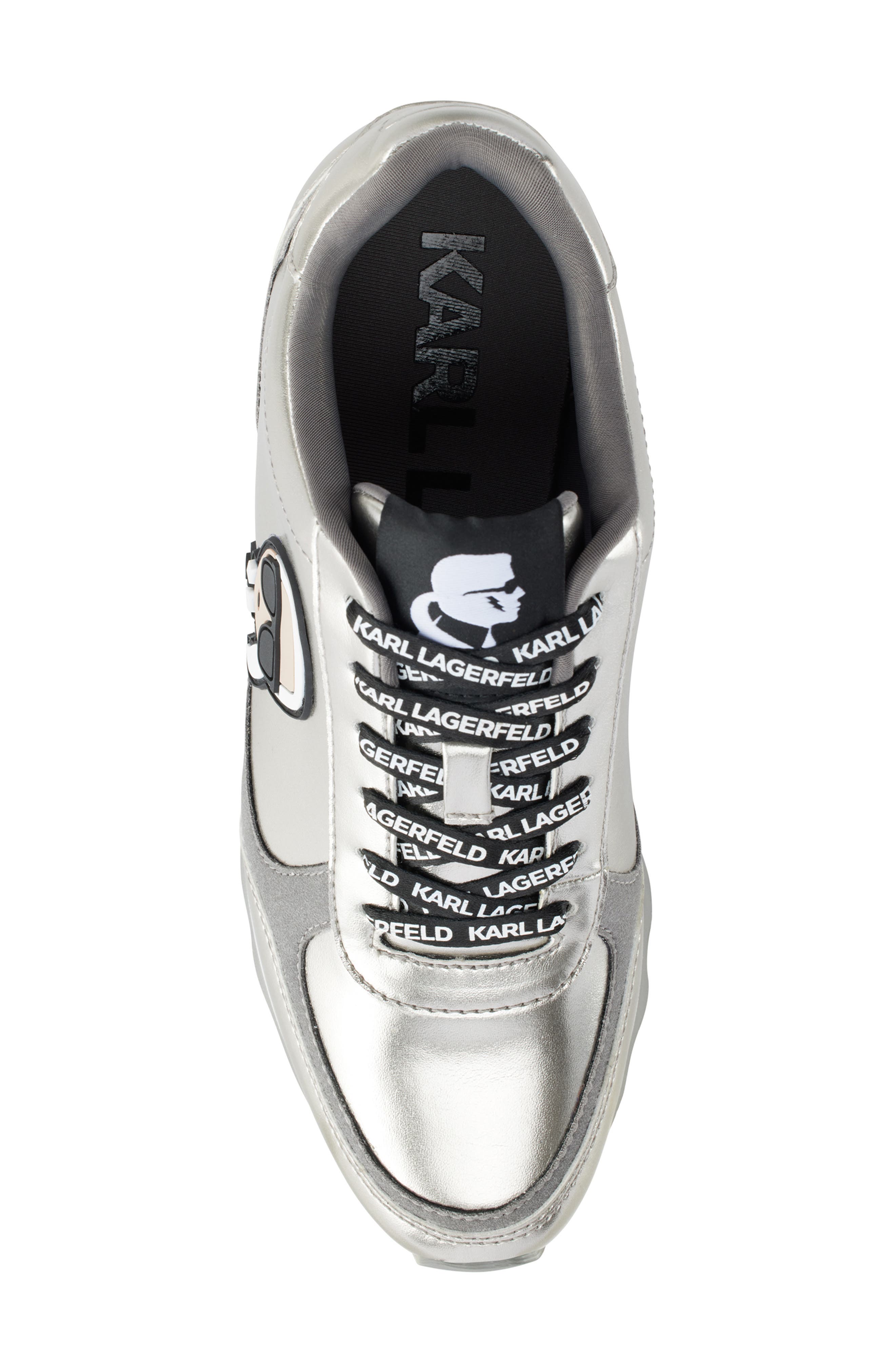 KARL LAGERFELD PARIS Meade Metallic Sneaker, Alternate, color, 