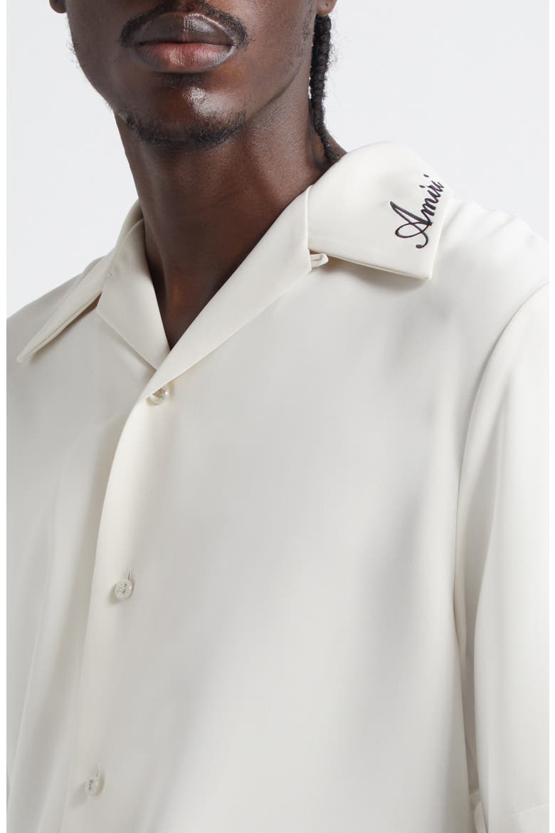 Logo Embroidered Camp Shirt, Alternate, color, ALABASTER