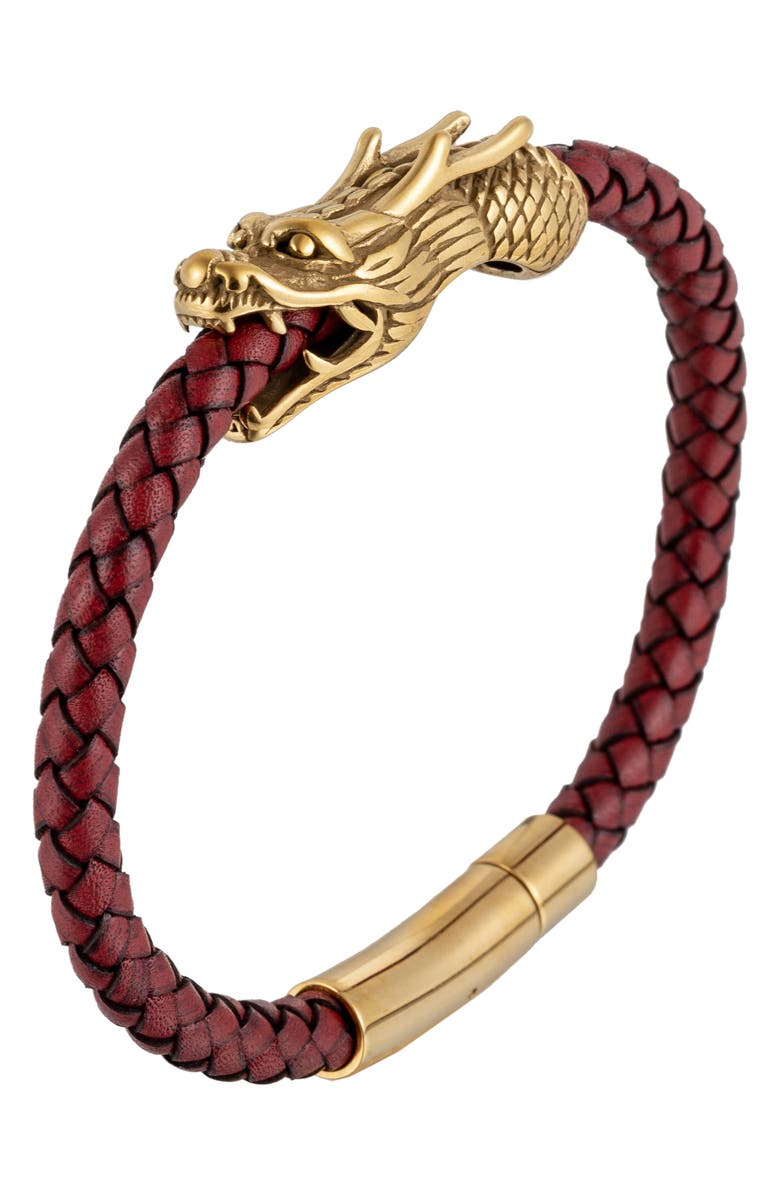 EYE CANDY LOS ANGELES Men's Lionel Dragon Braided Leather Bracelet, Alternate, color,