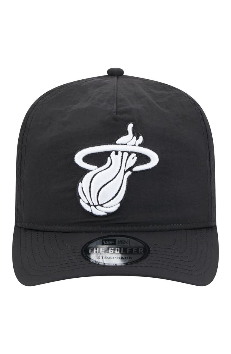 New Era Men's New Era Black Miami Heat Injection Everyday Golfer Adjustable Hat, Alternate, color, Black