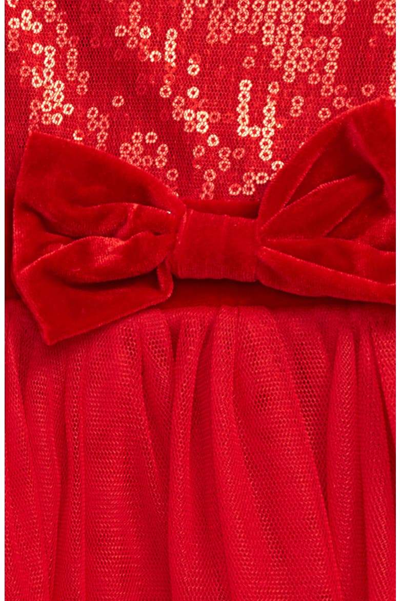 Sequin Sleeveless Tulle Dress, Alternate, color, RED
