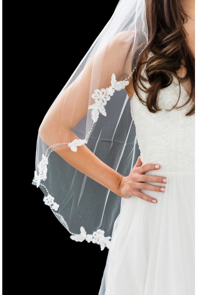 Dyann Tulle Veil (Nordstrom Exclusive), Alternate, color, IVORY