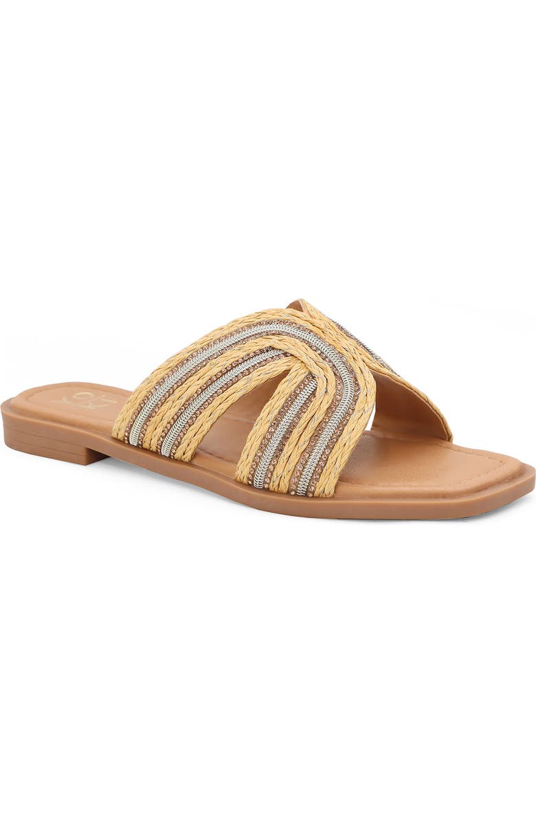 YOKI Suzana Slide Sandal, Main, color, Natural/ Gold