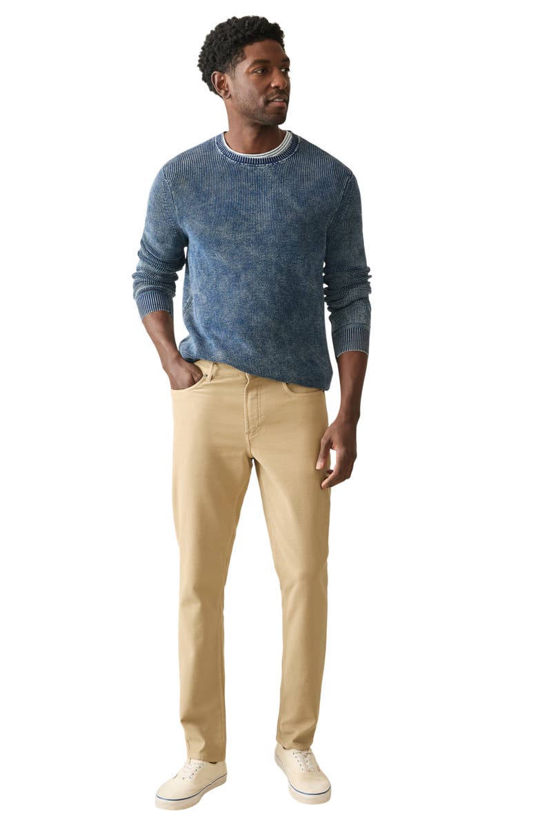 Faherty Stretch Terry Straight Leg Five-Pocket Pants, Alternate, color, Desert Khaki