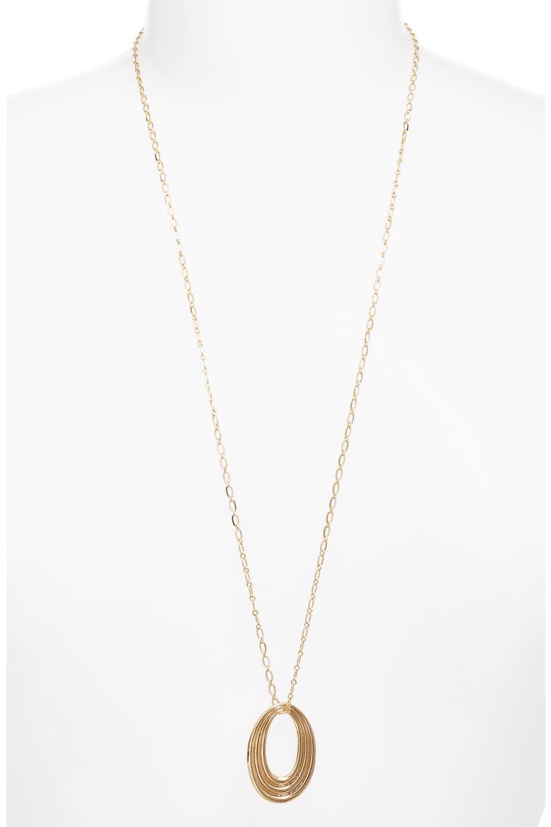 Concentric Circle Pendant Necklace, Alternate, color, GOLD