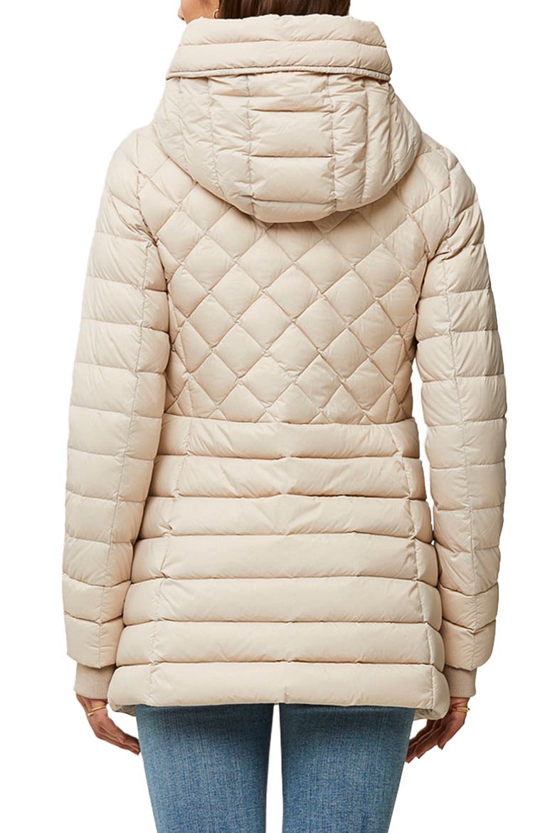 Alyssandra Down Water Repellent Lightweight A-Line Hooded Coat, Alternate, color, PEARL