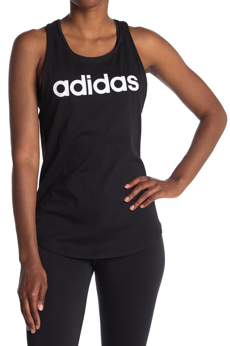 Racerback Tank Top, Main, color, BLACK/WHITE