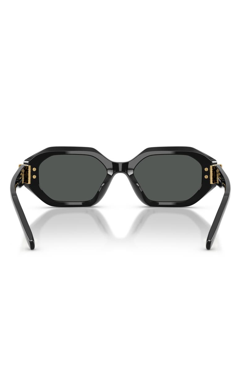 Tory Burch 51mm Irregular Sunglasses, Alternate, color, Black / Dark Grey