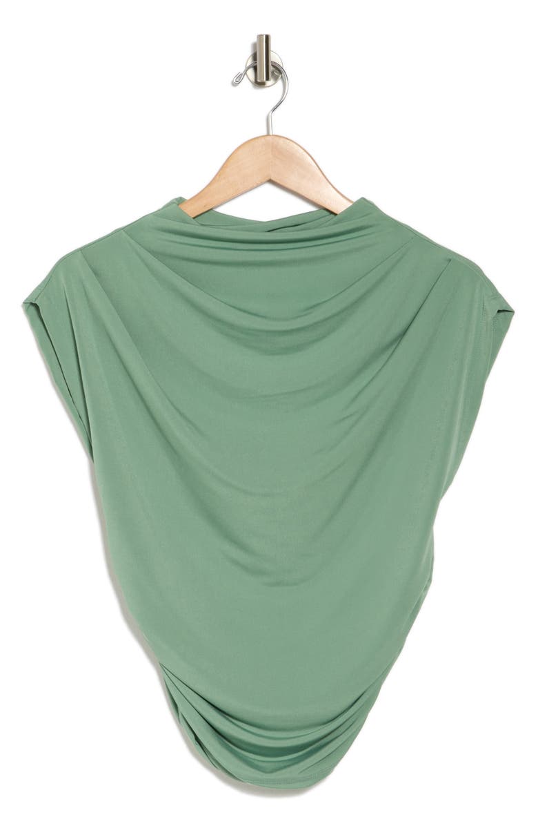 Renee C Cap Sleeve Ruched Crop Top, Alternate, color, Sage