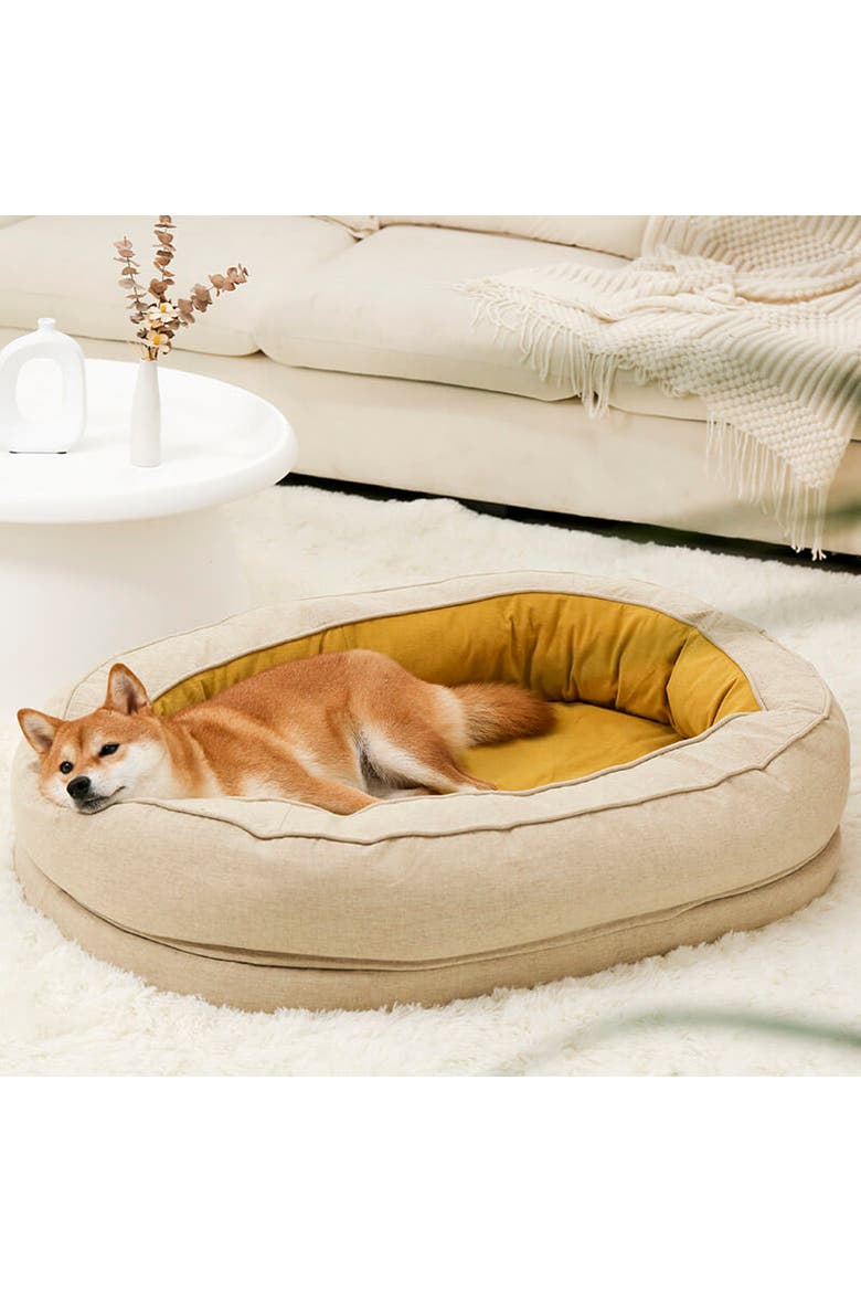 Donut Dog Bed, Alternate, color, Ginkgo Yellow