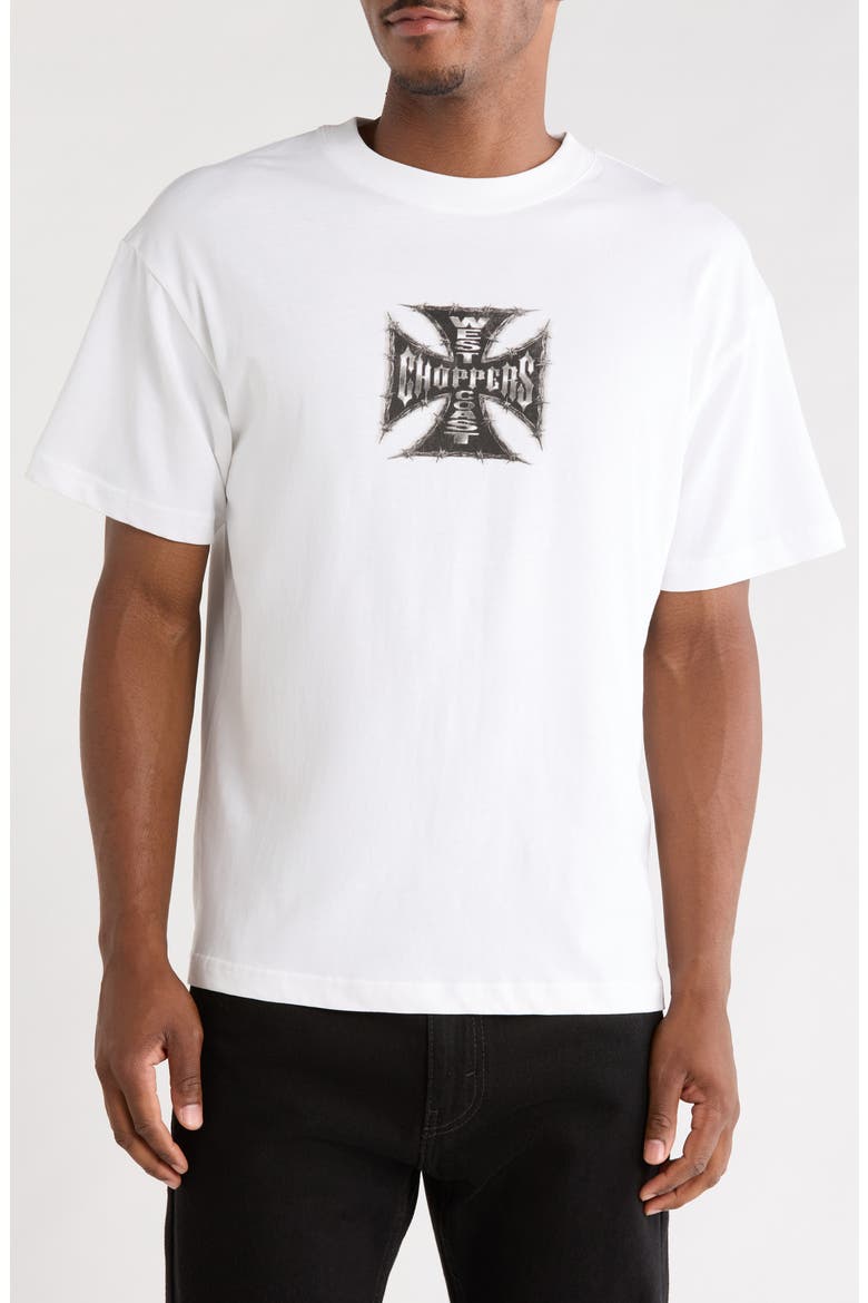 Rough Around the Edges Cotton Graphic T-Shirt, Main, color, WHITE