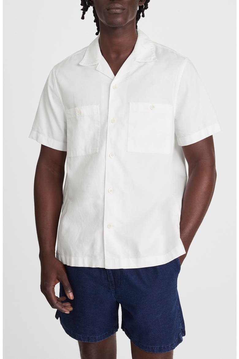 Twill Camp Shirt, Main, color, WHITE