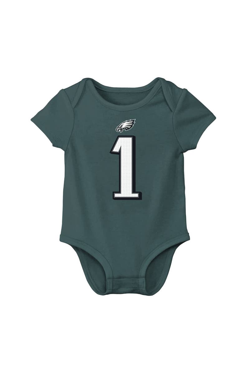 Nike Newborn & Infant Nike Jalen Hurts Midnight Green Philadelphia Eagles Player Name & Number Bodysuit, Alternate, color, Green