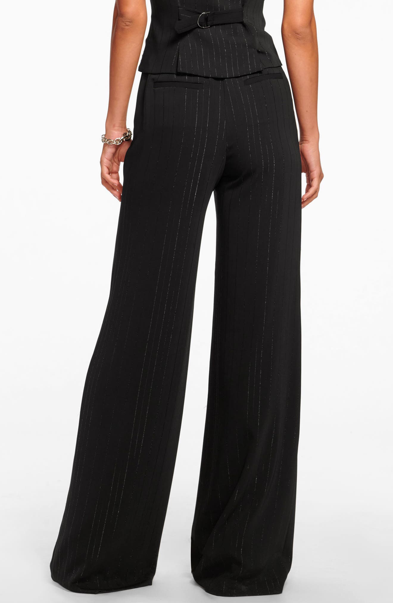 Gaius Metallic Pinstripe Wide Leg Pants - image 2