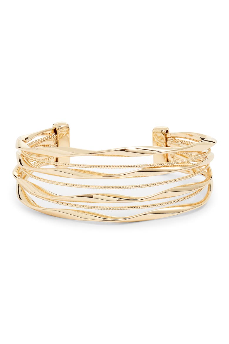 Layered Cuff Bracelet, Main, color, GOLD