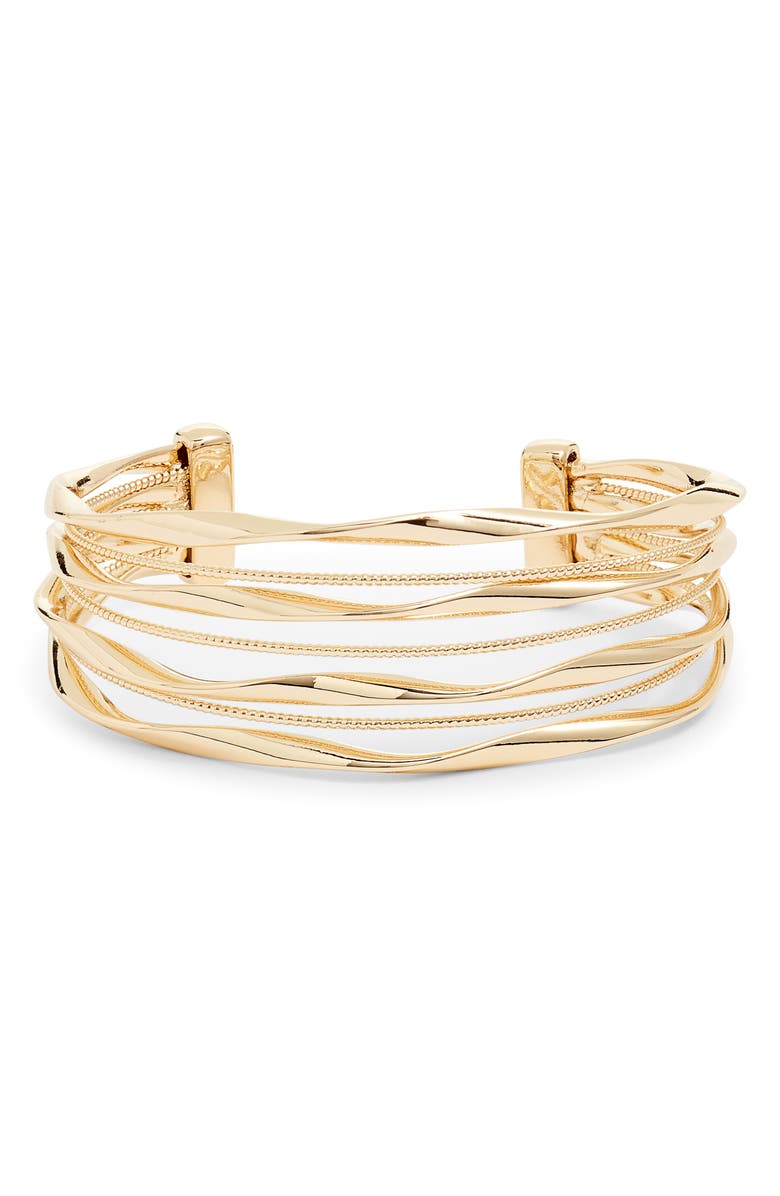 Nordstrom Layered Cuff Bracelet, Main, color, Gold