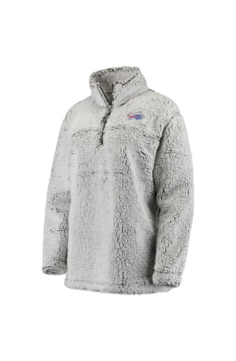 G-III 4HER BY CARL BANKS Women's Gray Buffalo Bills Sherpa Quarter-Zip Pullover Jacket, Alternate, color, 