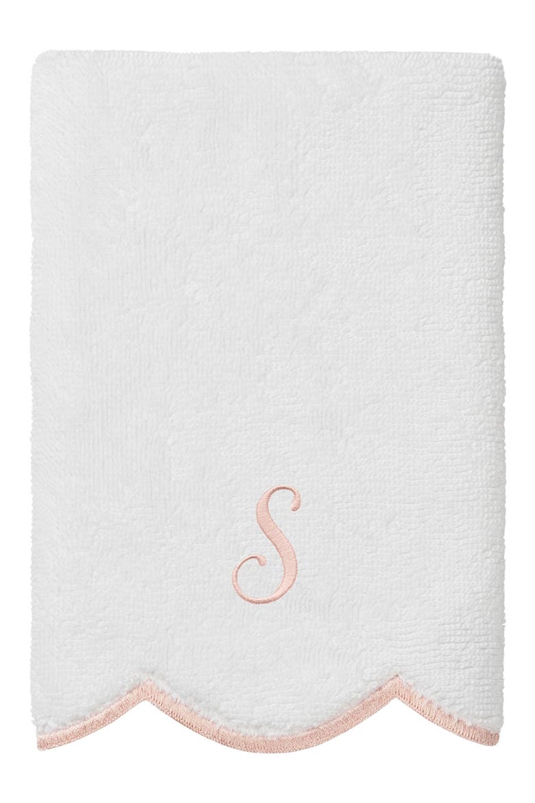 Scalloped 3-Piece Personalized Towel Set, Alternate, color, WHITE/ PINK S