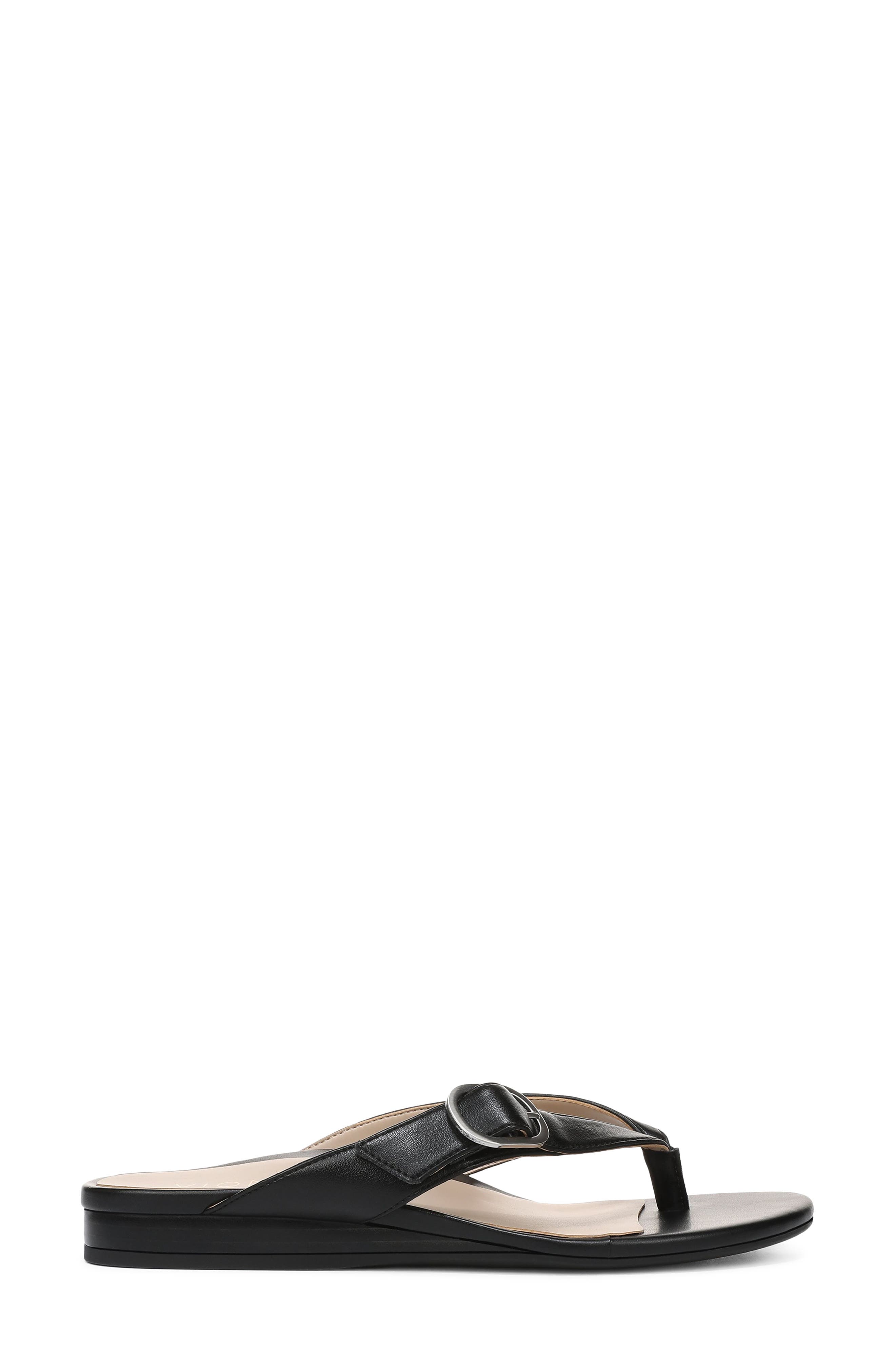 Vionic Ginny Flip Flop, Alternate, color, Black