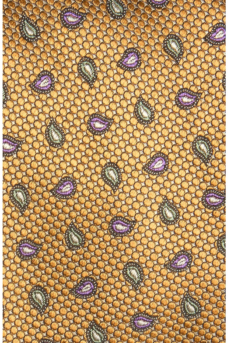 Paisley Silk Tie, Alternate, color, GOLD