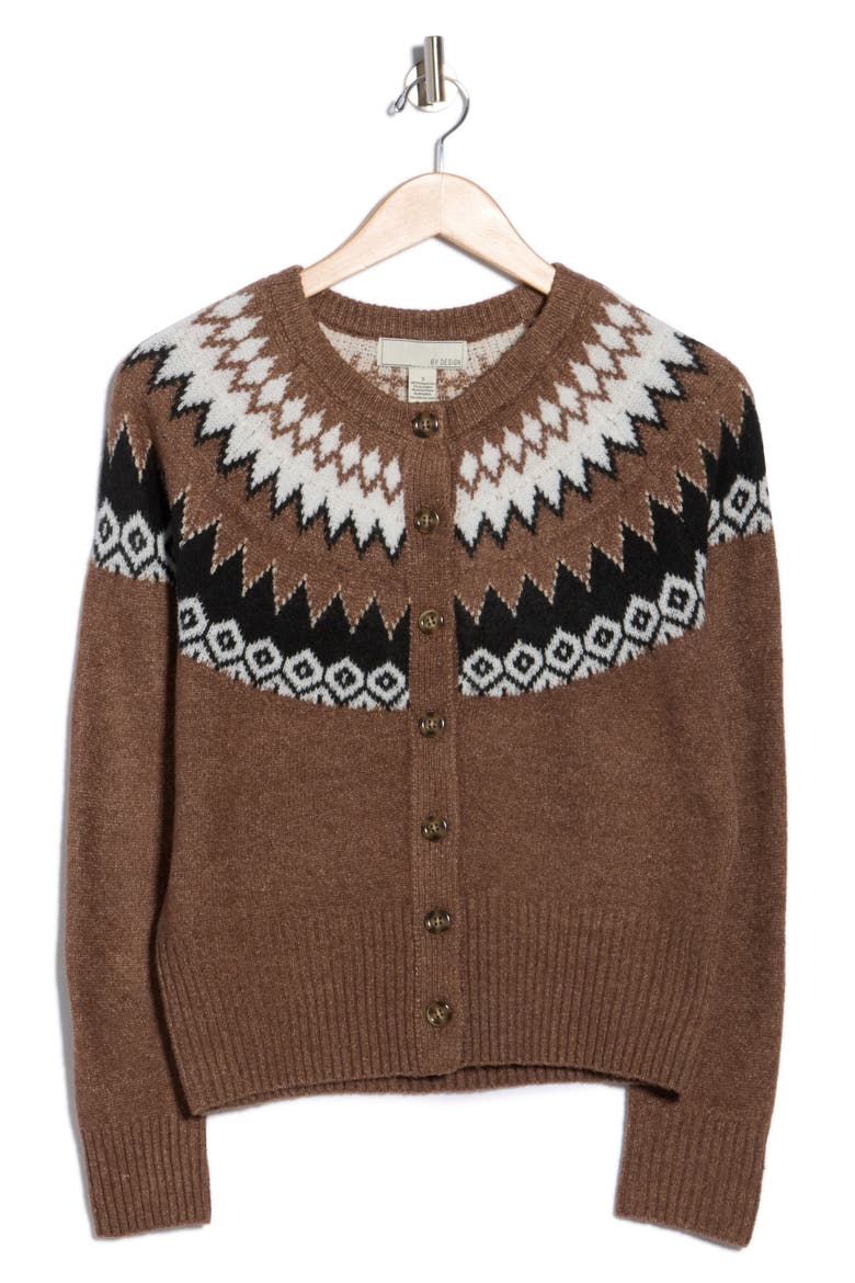 Wynne Fair Isle Cardigan, Alternate, color, TOASTED COCONUT