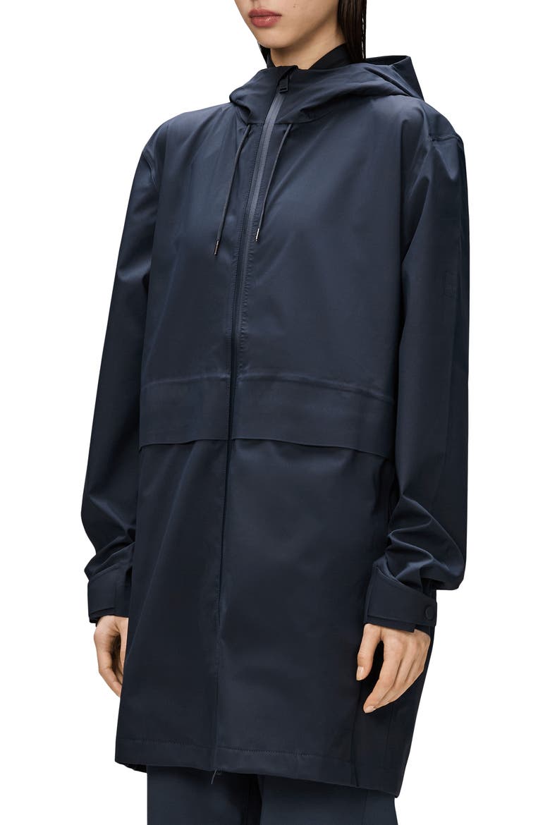 Suva Hardshell Hooded Long Rain Jacket, Alternate, color, NAVY