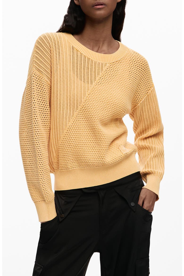 Fine Gauge Crewneck Sweater, Alternate, color, YELLOW