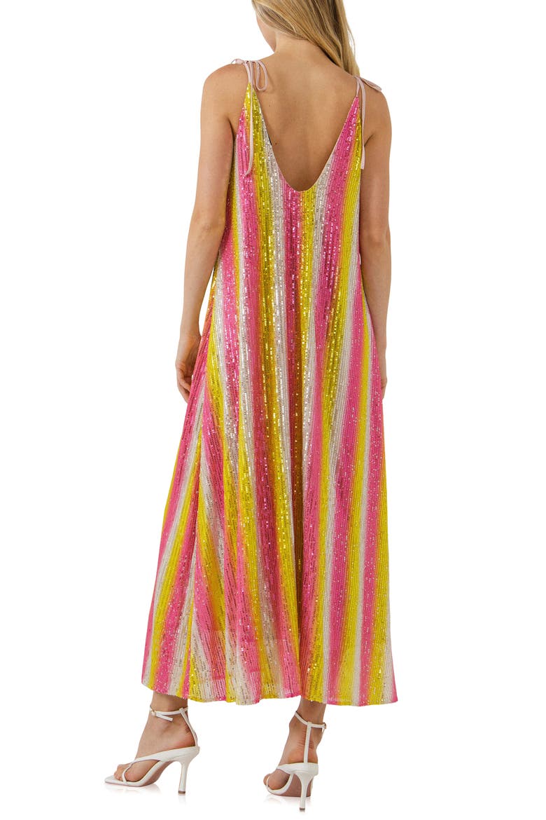 Stripe Sequin Maxi Dress, Alternate, color, MULTI