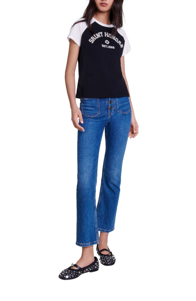 maje Saint-Honoré diamanté T-shirt, Alternate, color, 