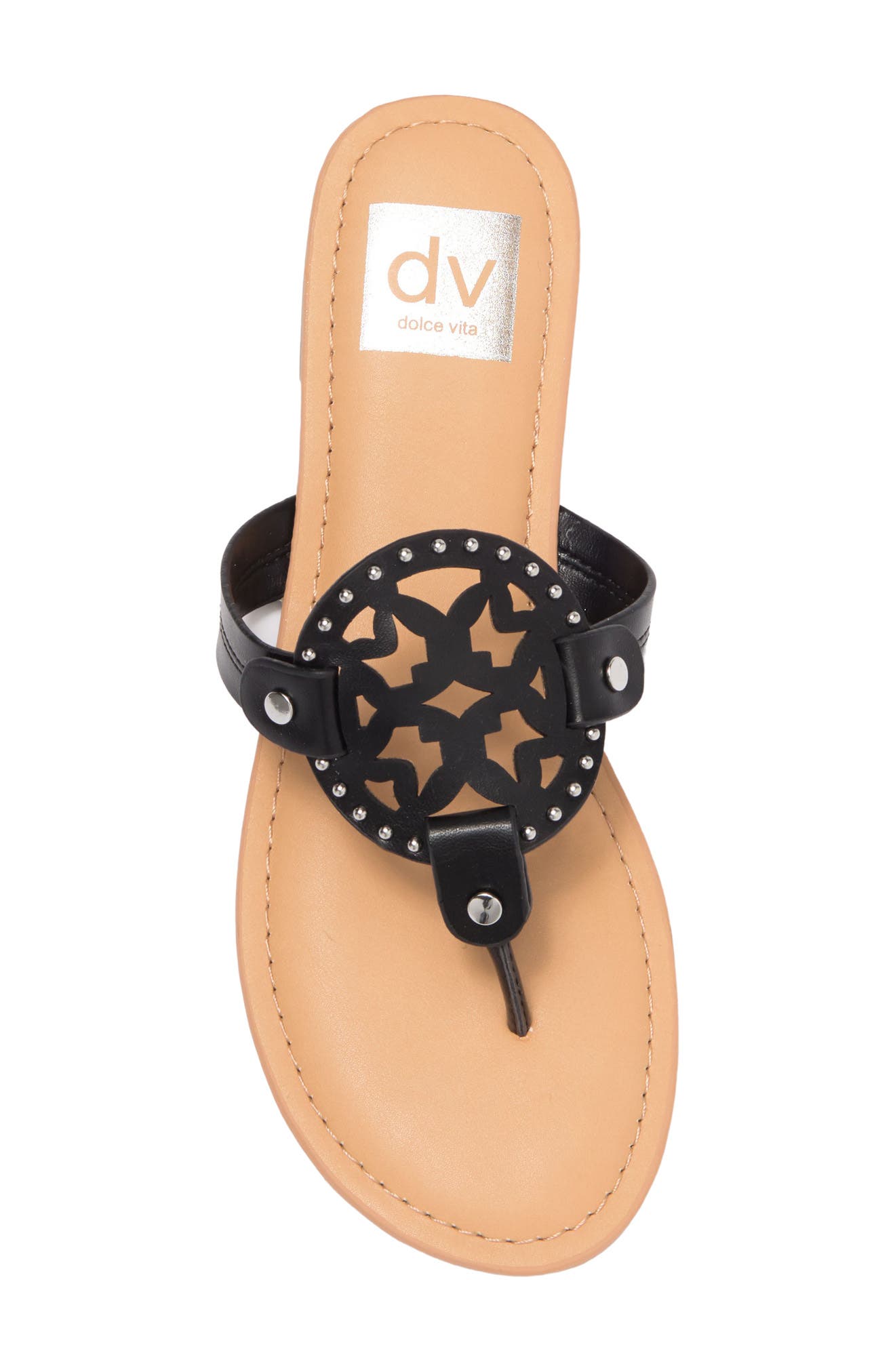 DV by Dolce Vita Gotie Laser Cut Studded Thong Sandal, Alternate, color, 