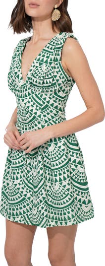 Maris Embroidered Sleeveless Cotton Fit & Flare Dress