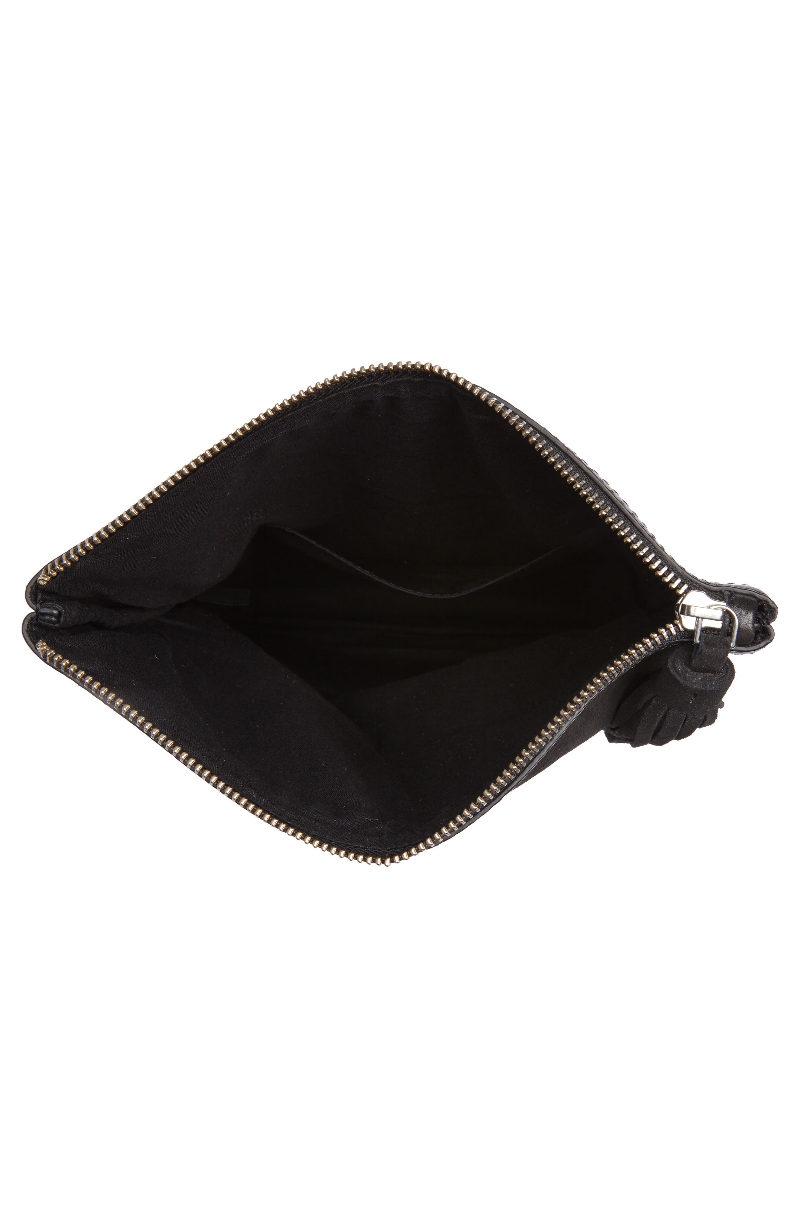 Ten79LA Fringe Leather Foldover Crossbody Bag, Alternate, color, 