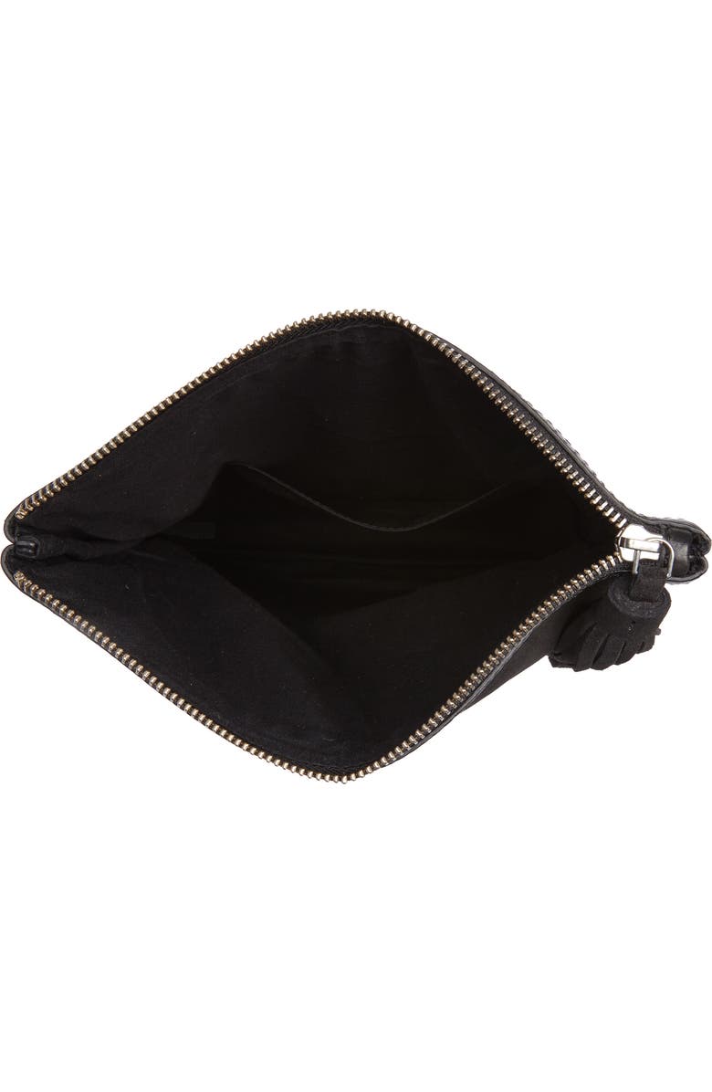 Ten79LA Fringe Leather Foldover Crossbody Bag, Alternate, color,