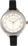 BERTHA Madison Sunray Dial Leather-Band Watch