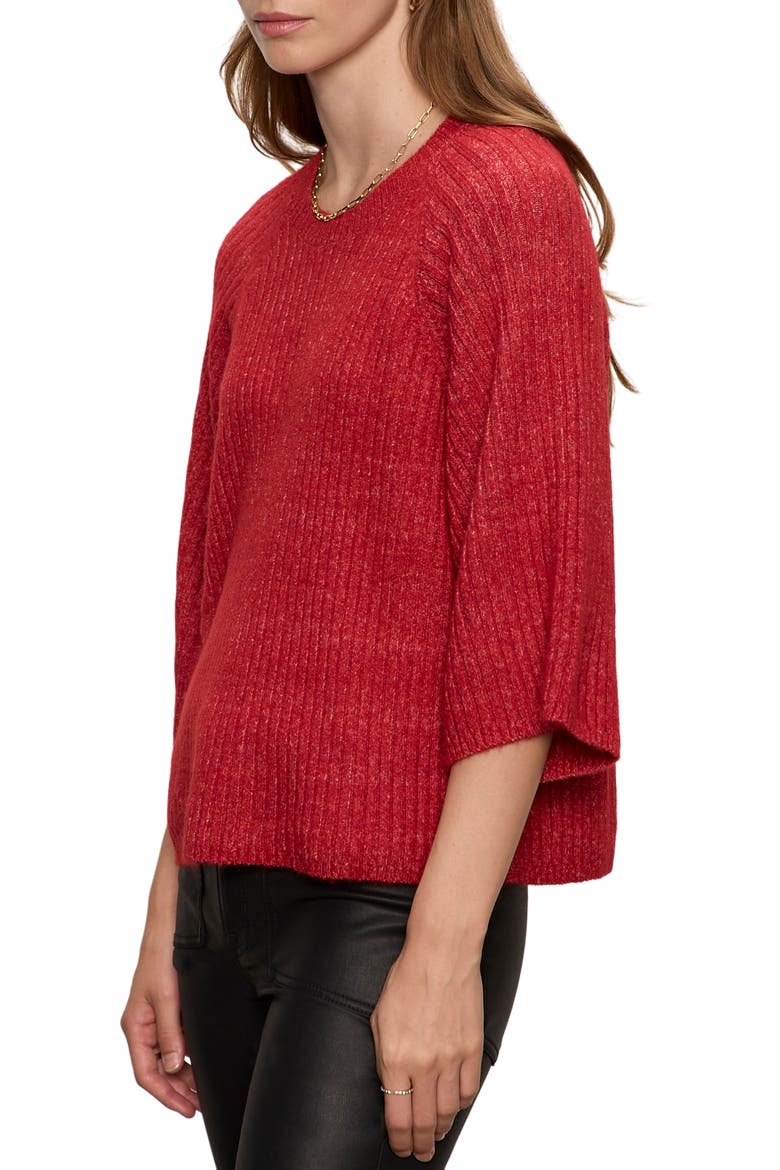Ribbed Sweater Tee, Alternate, color, CHERRY LACQUER RED