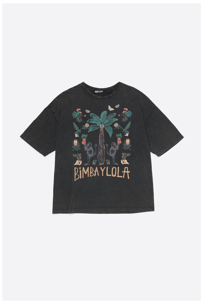 Jungle Logo T-Shirt, Main, color, WASHED BLACK