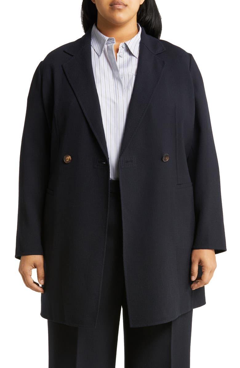 Lafayette 148 New York Double Face Responsible Wool Nouveau Crepe Double Breasted Blazer, Main, color, 