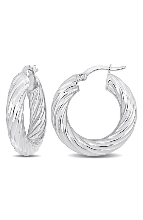 Round Twist Hoop Earrings