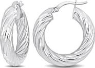 DELMAR Round Twist Hoop Earrings