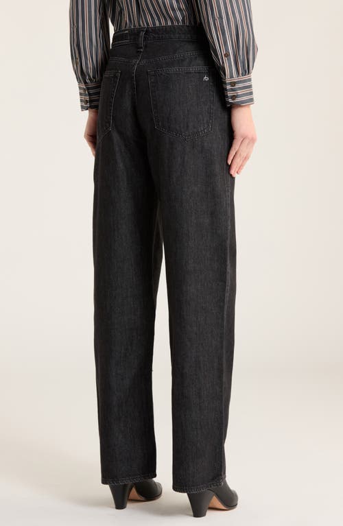 Rag & Bone Lori Mid Rise Wide Leg Jeans In Black