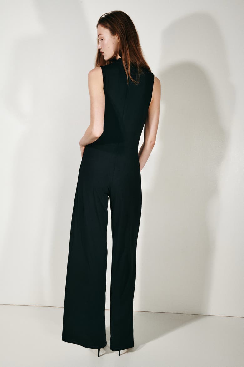 Draped Jumpsuit, Alternate, color, Black