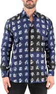 Maceoo Fibonacci Bulldog Print Contemporary Fit Button-Up Shirt
