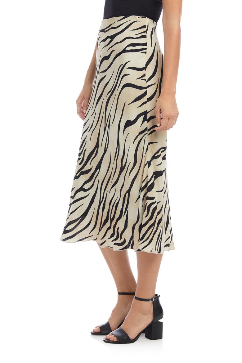 Zebra Print Bias Cut Skirt, Alternate, color, PRINT