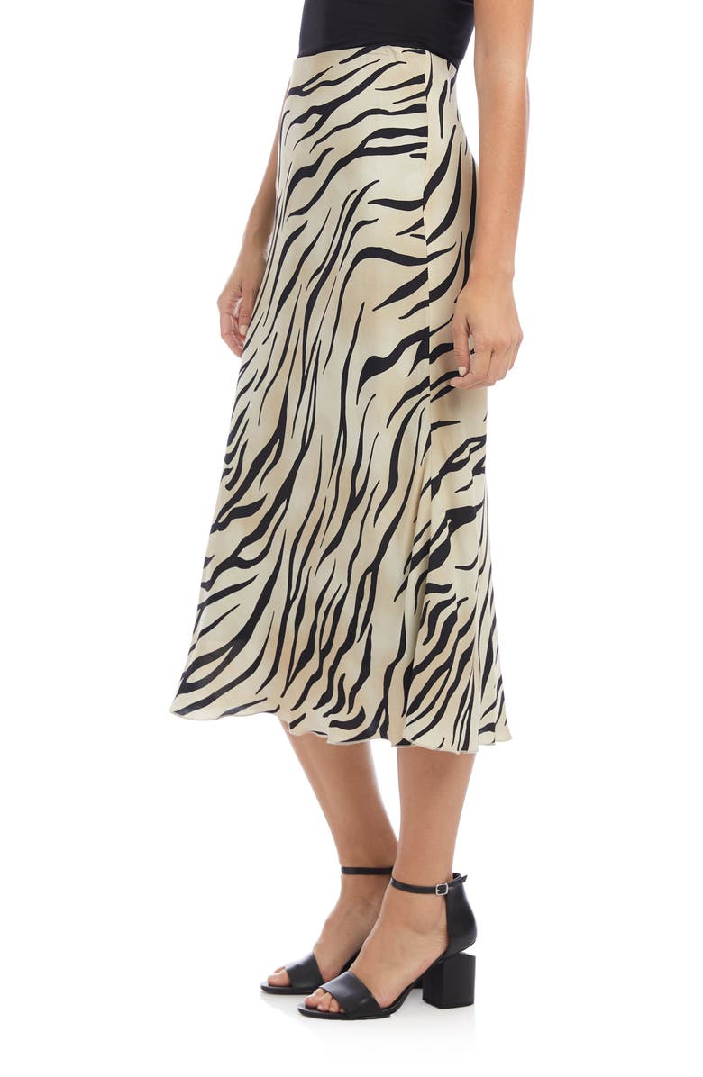 Karen Kane Zebra Print Bias Cut Skirt, Alternate, color,
