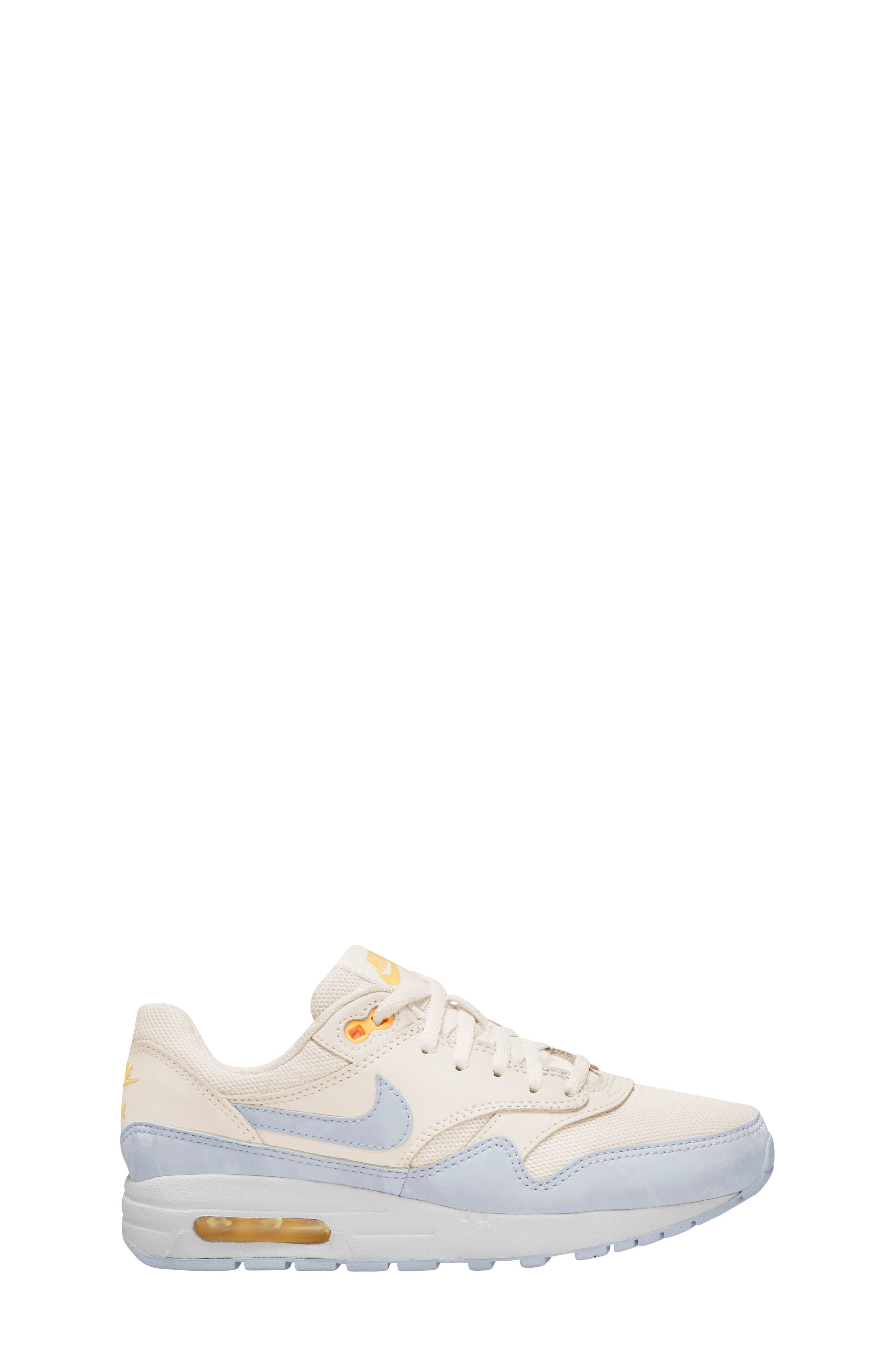 Kids' Air Max 1 Sneaker, Main, color, PALE IVORY/ GREY/ MELON TINT