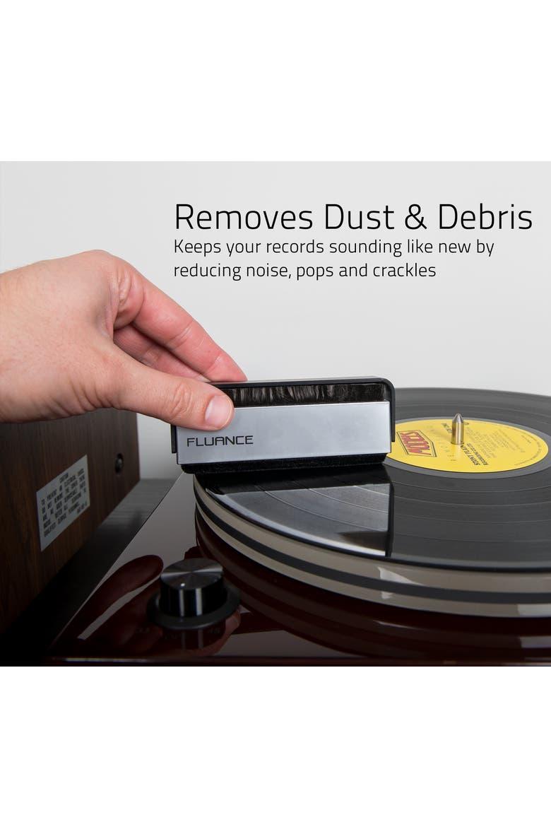 Vinyl Record Cleaning Kit with 2-in-1 Anti-Static Record & Stylus Brush, Alternate, color, Silver