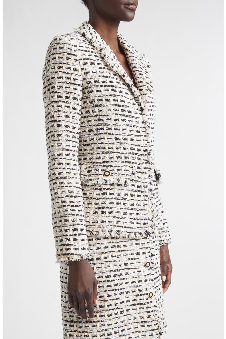 Claudine Tweed Jacket, Alternate, color, LINEN/ BLACK MULTI